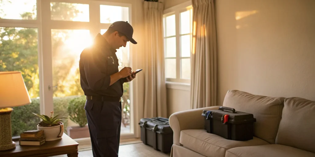 SERVPRO technician assesses water damage.