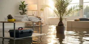 Water damage in a Wellington home.