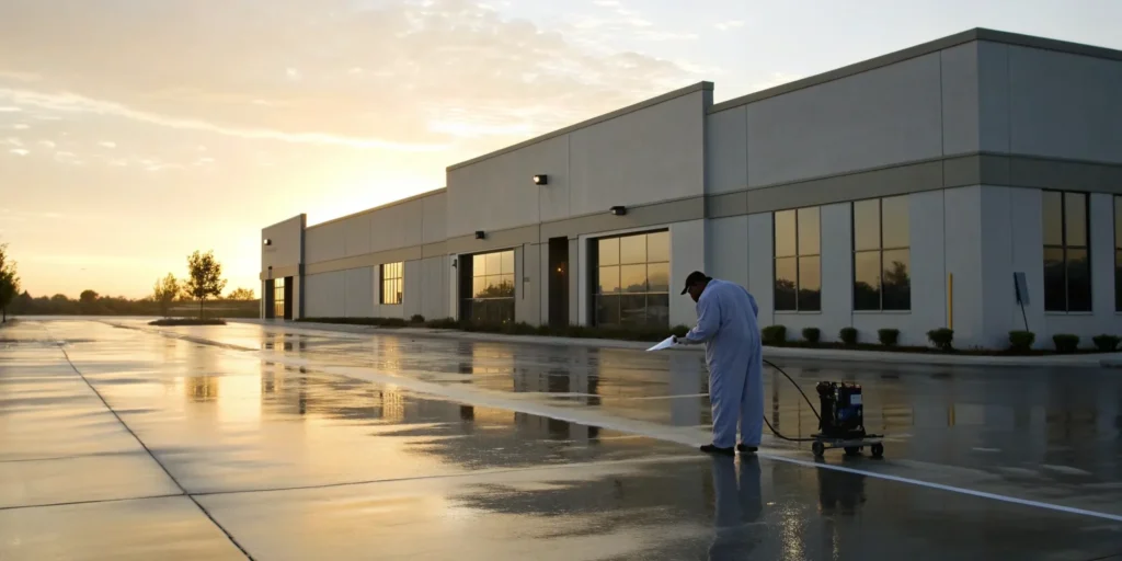 Commercial property water damage inspection.