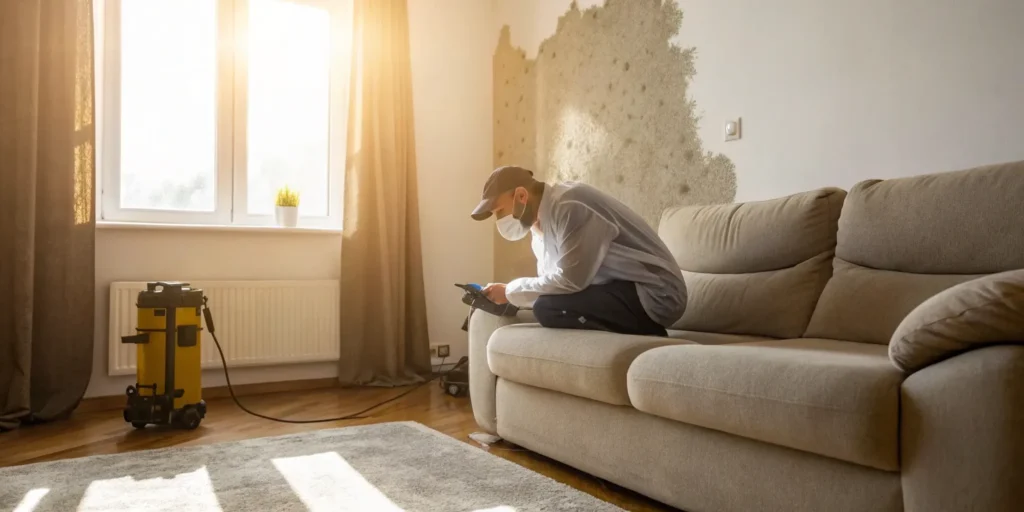 Mold inspection in a home.
