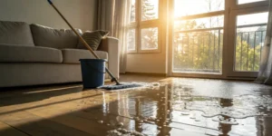 Water damage restoration in progress.