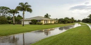 Palm Beach home with flood damage.