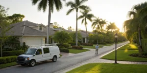 Palm Beach restoration company van.